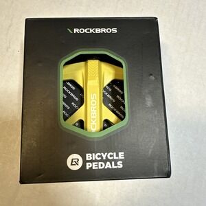 Rockbros M906 Bicycle Pedals Yellow Nylon Fiber Flat Platform MTB Road Bike NEW